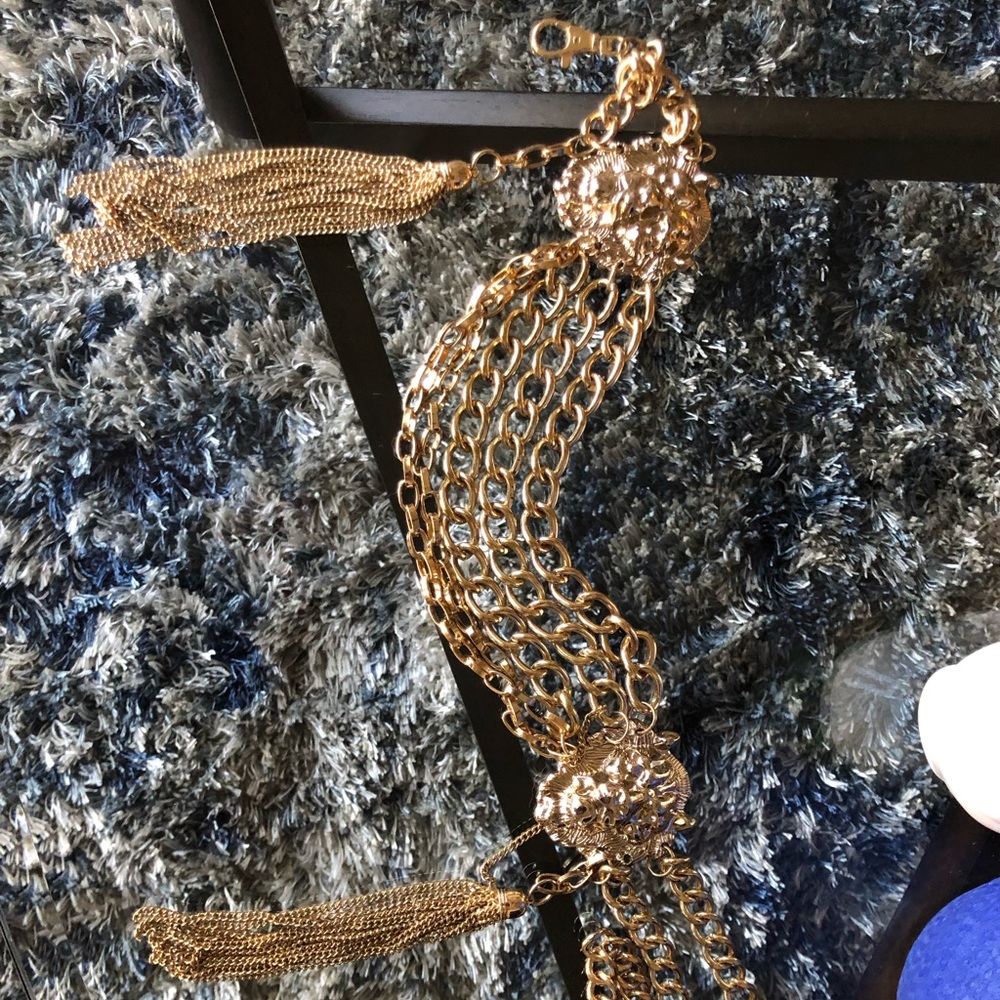 Bebe gold lion chain belt